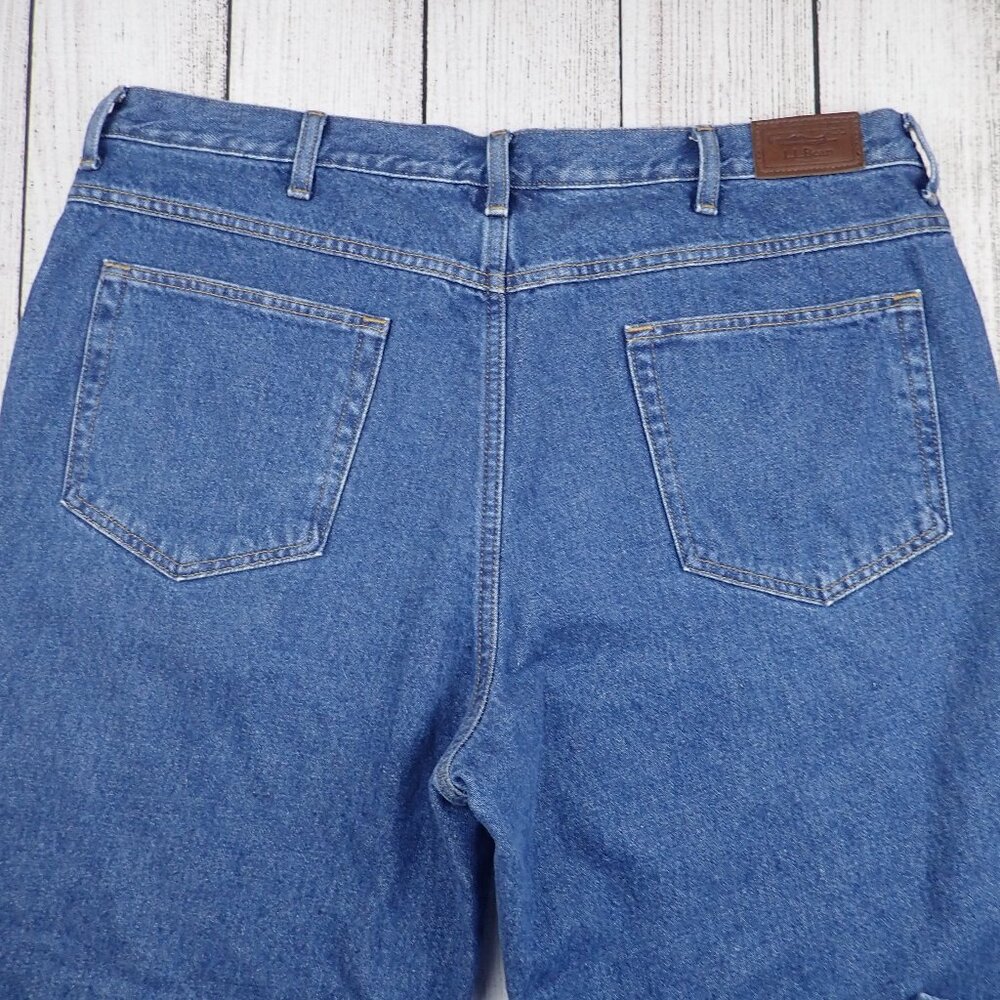 LL Bean Jeans Mens 40x29 Classic Fit Fleece Flannel Lined Blue Denim - Picture 5 of 10